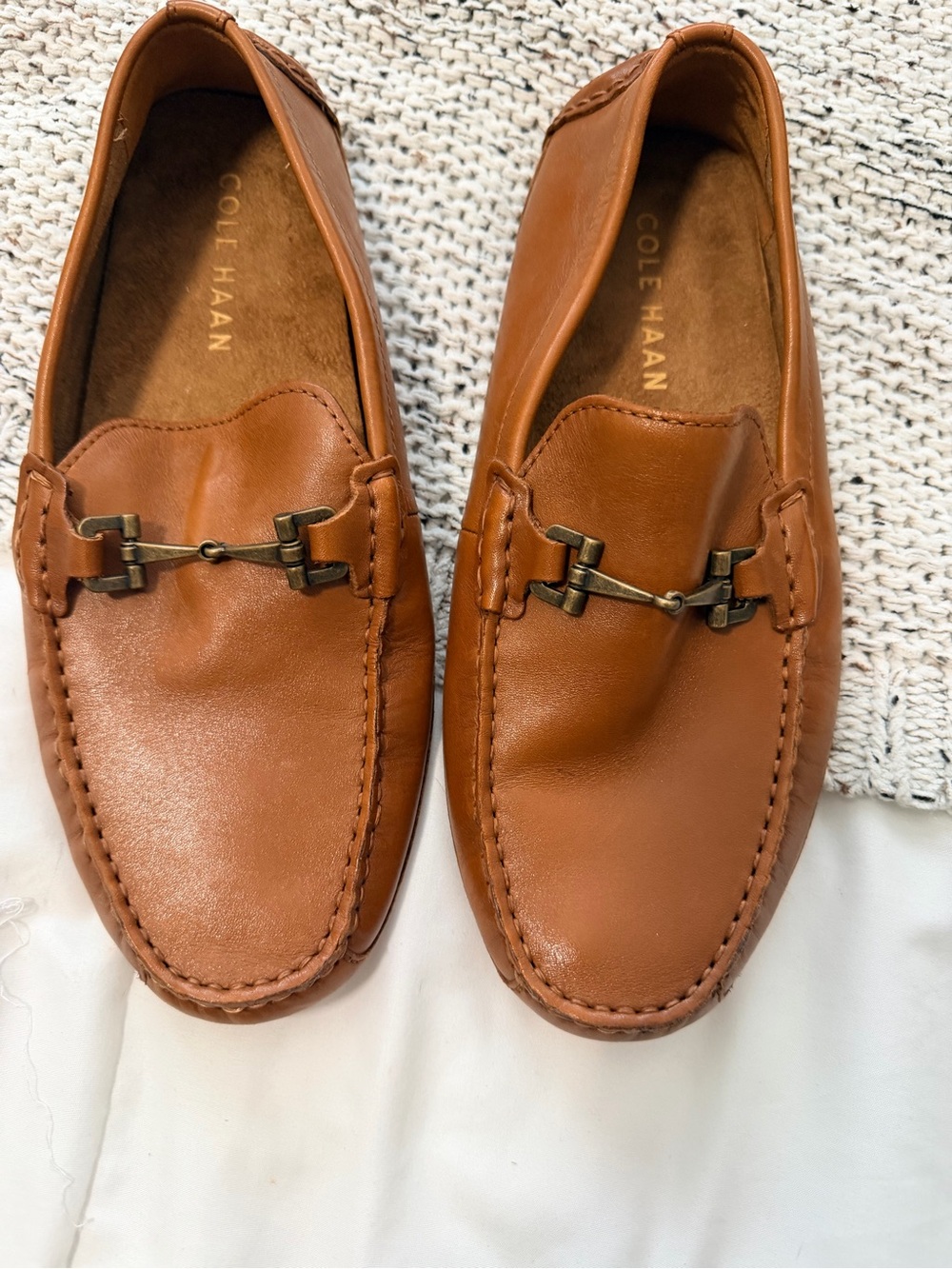 Mens Cole Haan Tan Leather Loafers